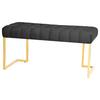 Hockerbank Parity Schwarz Samt - Goldfarben/Schwarz, Design, Kunststoff/Metall (47/48/100cm) - Kayoom