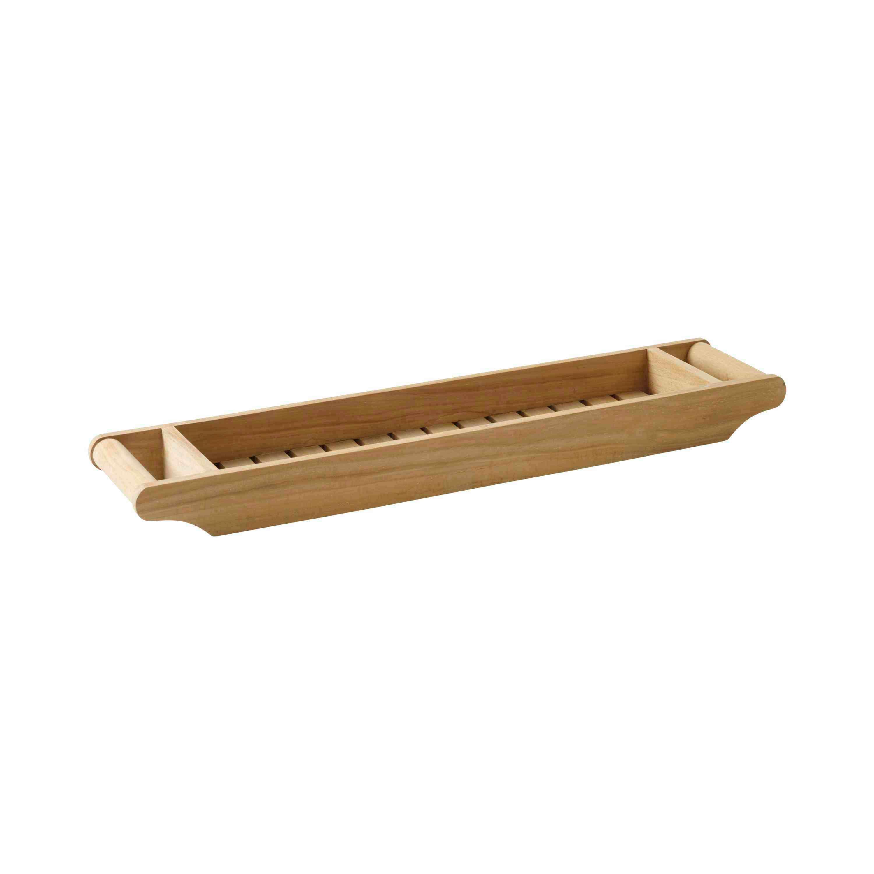 Badewannenablage Bath Bathtub Tray - Naturfarben/Teakfarben, Design, Holz (68/6/15cm) - Livetastic