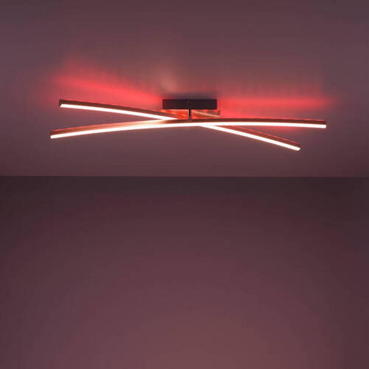 LED-Deckenleuchte Alina Silberfarben max. 24 Watt - Silberfarben, Design, Kunststoff/Metall (80,5/80,5/11cm)