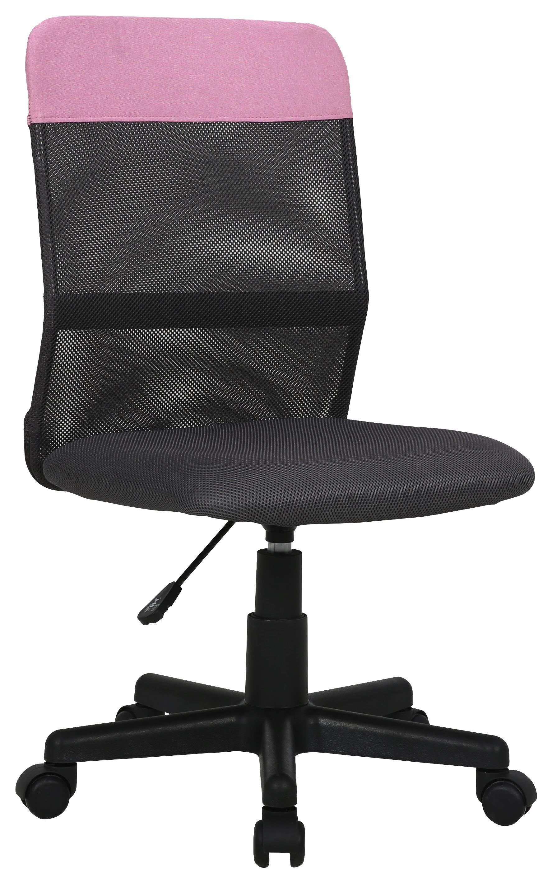 Drehstuhl in Rosa/Schwarz - Dunkelgrau/Schwarz, KONVENTIONELL, Kunststoff/Textil (45/89-101/52cm) - Modern Living