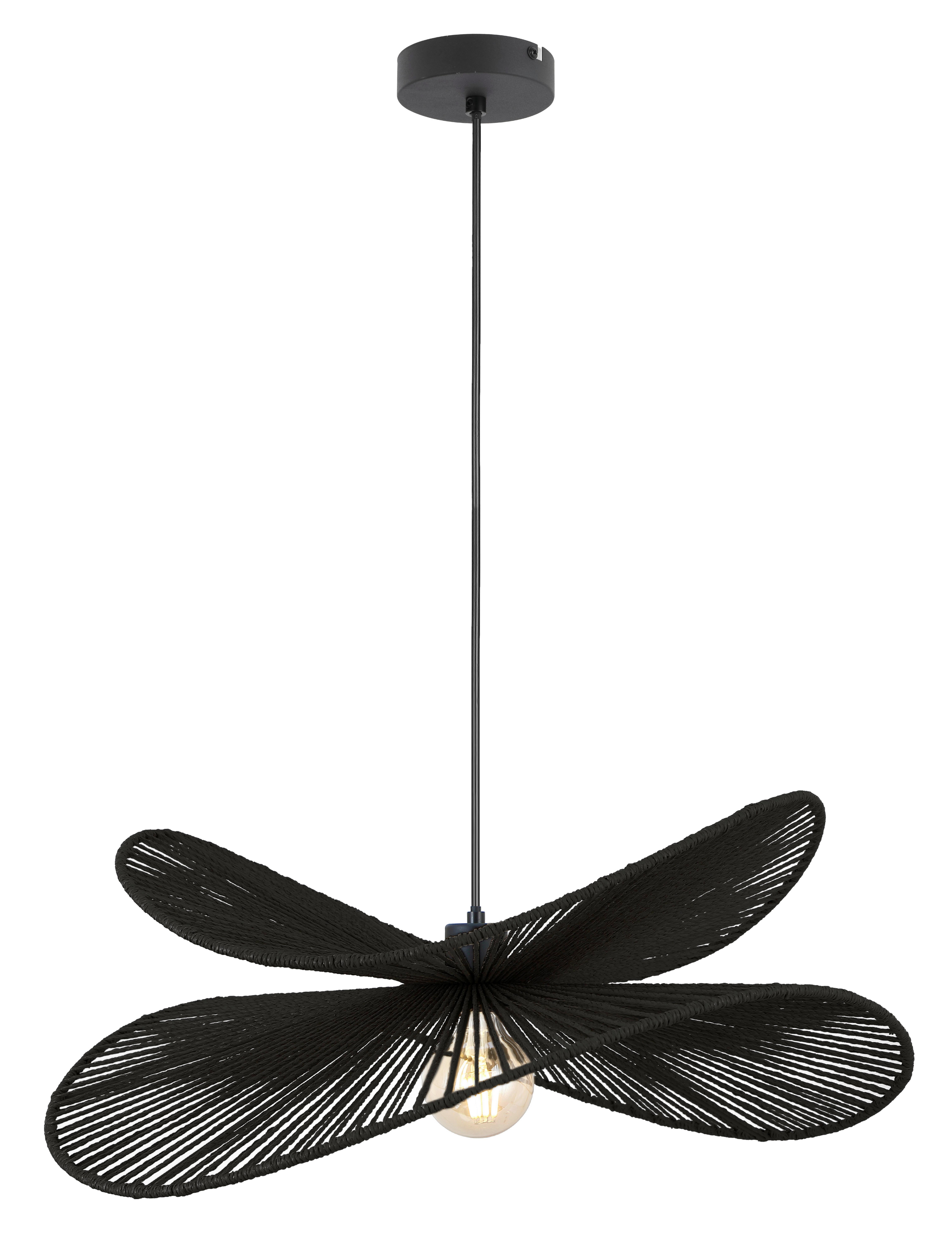 Hängeleuchte Bli Schwarz max. 25 Watt - Schwarz, MODERN, Papier/Metall (60/120cm)