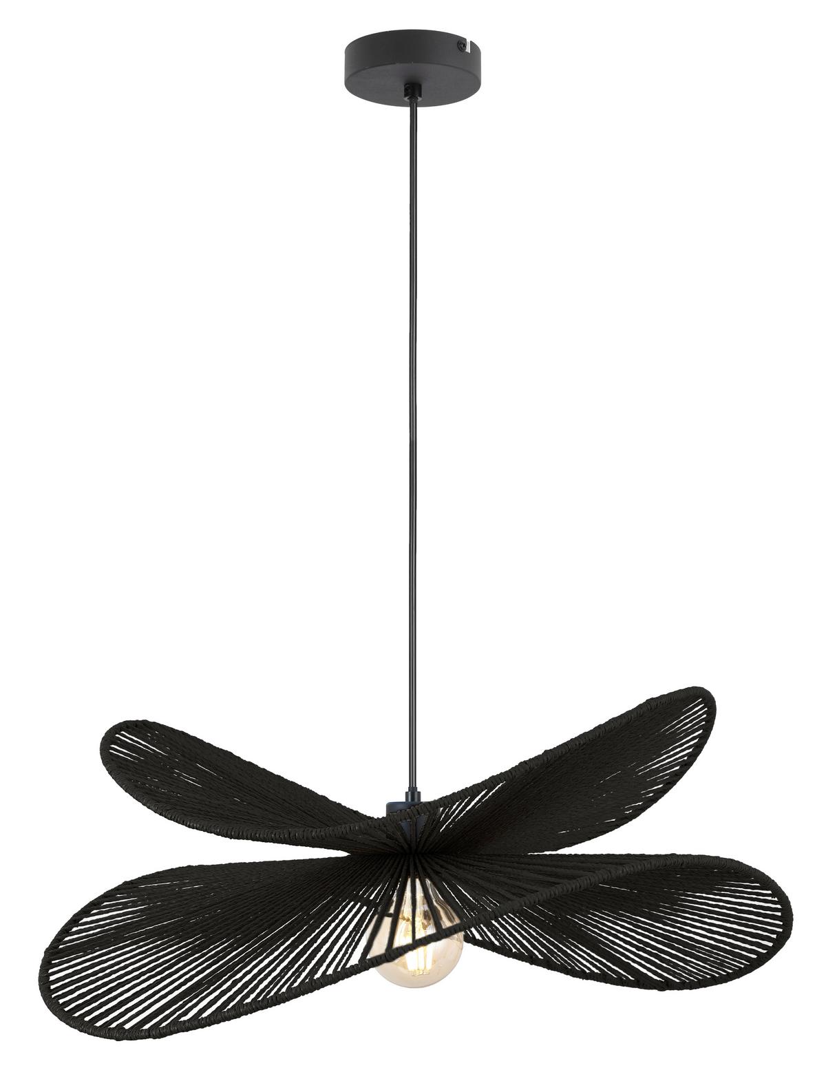 Hängeleuchte Bli Schwarz max. 25 Watt - Schwarz, MODERN, Papier/Metall (60/120cm)