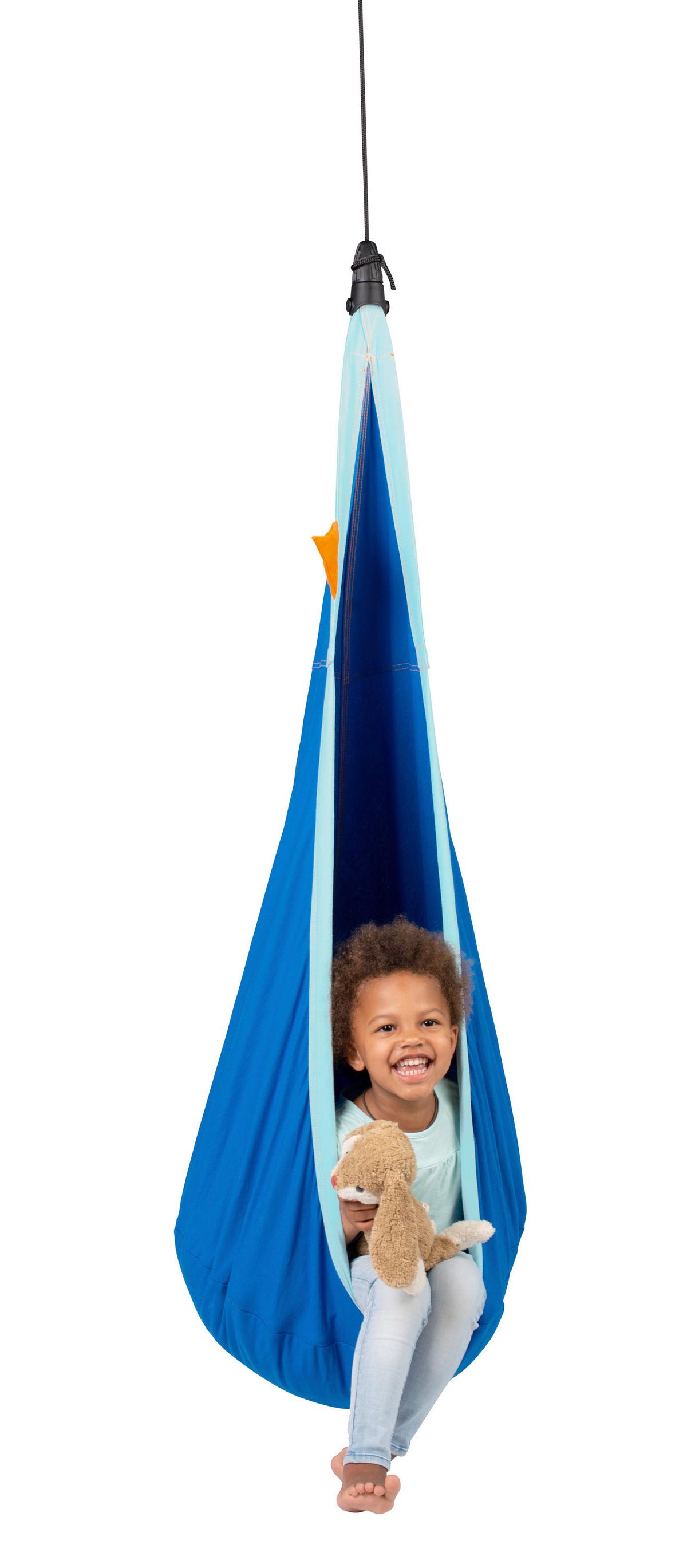Kinderhängesessel Kids Hanging Nest Blau/Orange - Blau/Orange, KONVENTIONELL, Textil (70/200-400/150cm) - La Siesta