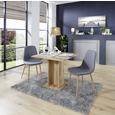 Scaun Svenja - culoare lemn stejar/gri, Modern, metal/textil (45,5/86,5/53cm) Scaun Svenja - culoare lemn stejar/gri, Modern, metal/textil (45,5/86,5/53cm)