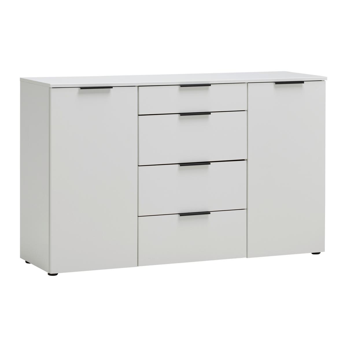 Kommode Level 36 Black A Weiß - Schwarz/Weiß, KONVENTIONELL, Holzwerkstoff/Kunststoff (135/84/41cm) - Premium Living