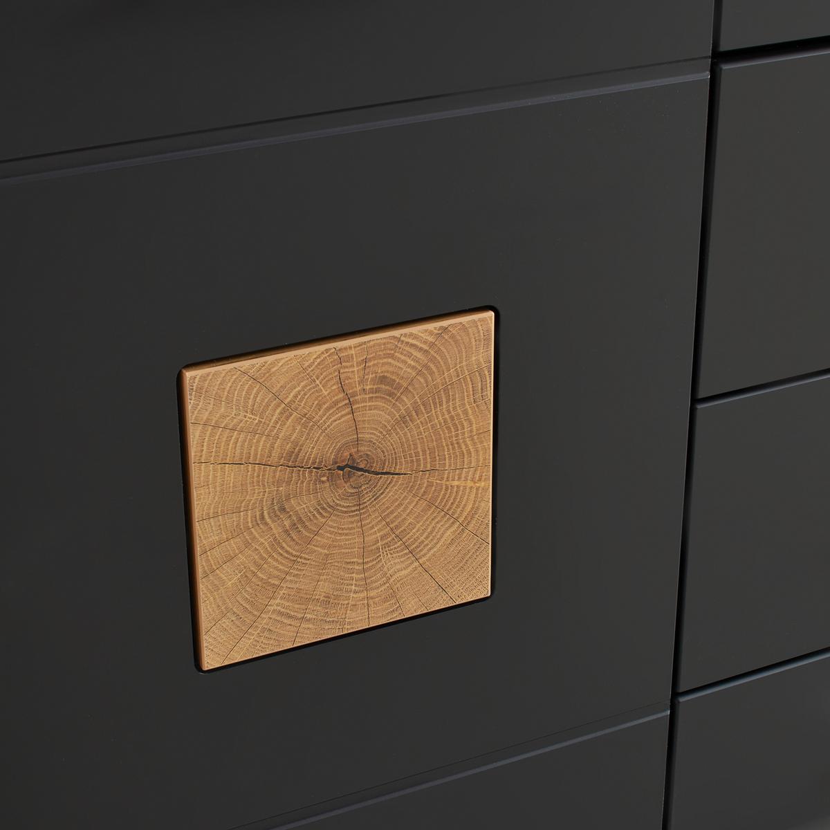 Sideboard Sonate Schwarz/Eichefarben - Chromfarben/Eichefarben, KONVENTIONELL, Holzwerkstoff/Metall (170/92/40cm) - Mömax