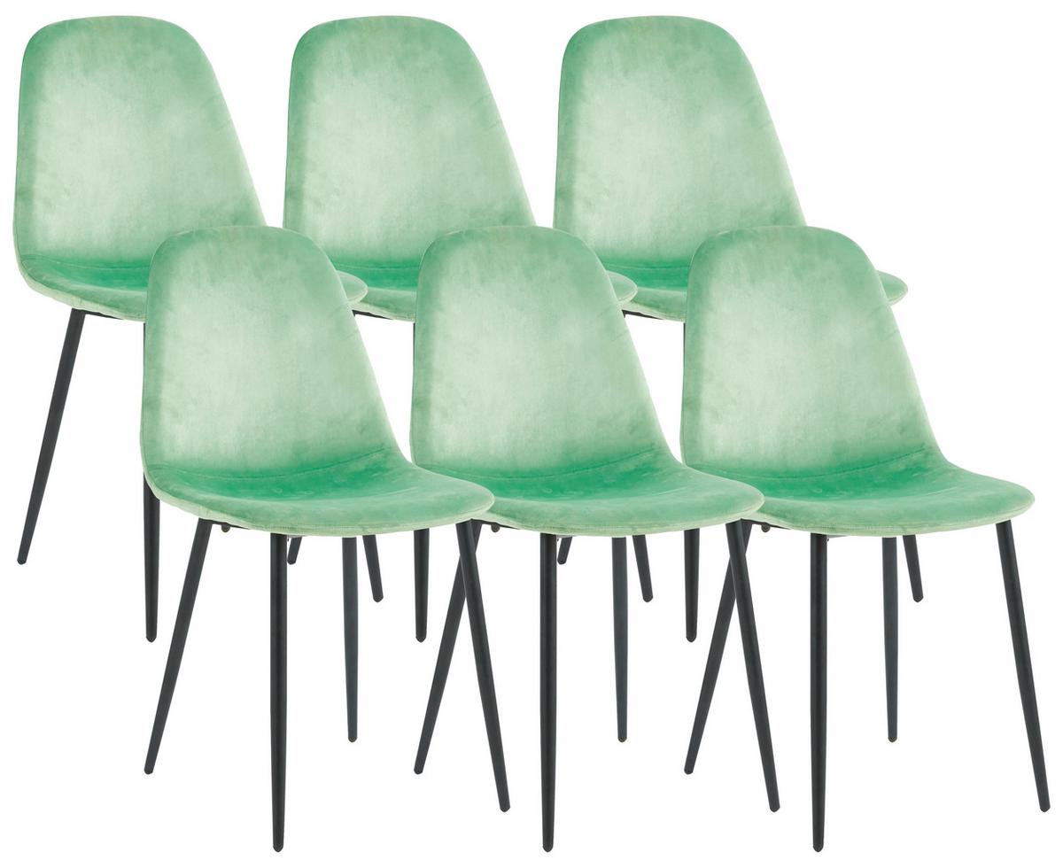 STUHL-SET FIOLO - Schwarz/Mintgrün, Design, Holzwerkstoff/Textil (41/85/44cm) - MID.YOU