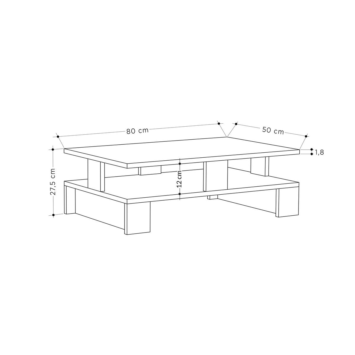COUCHTISCH MANSU COFFEE TABLE - Anthrazit, Design, Holzwerkstoff (80/50/27,5cm) - Livetastic