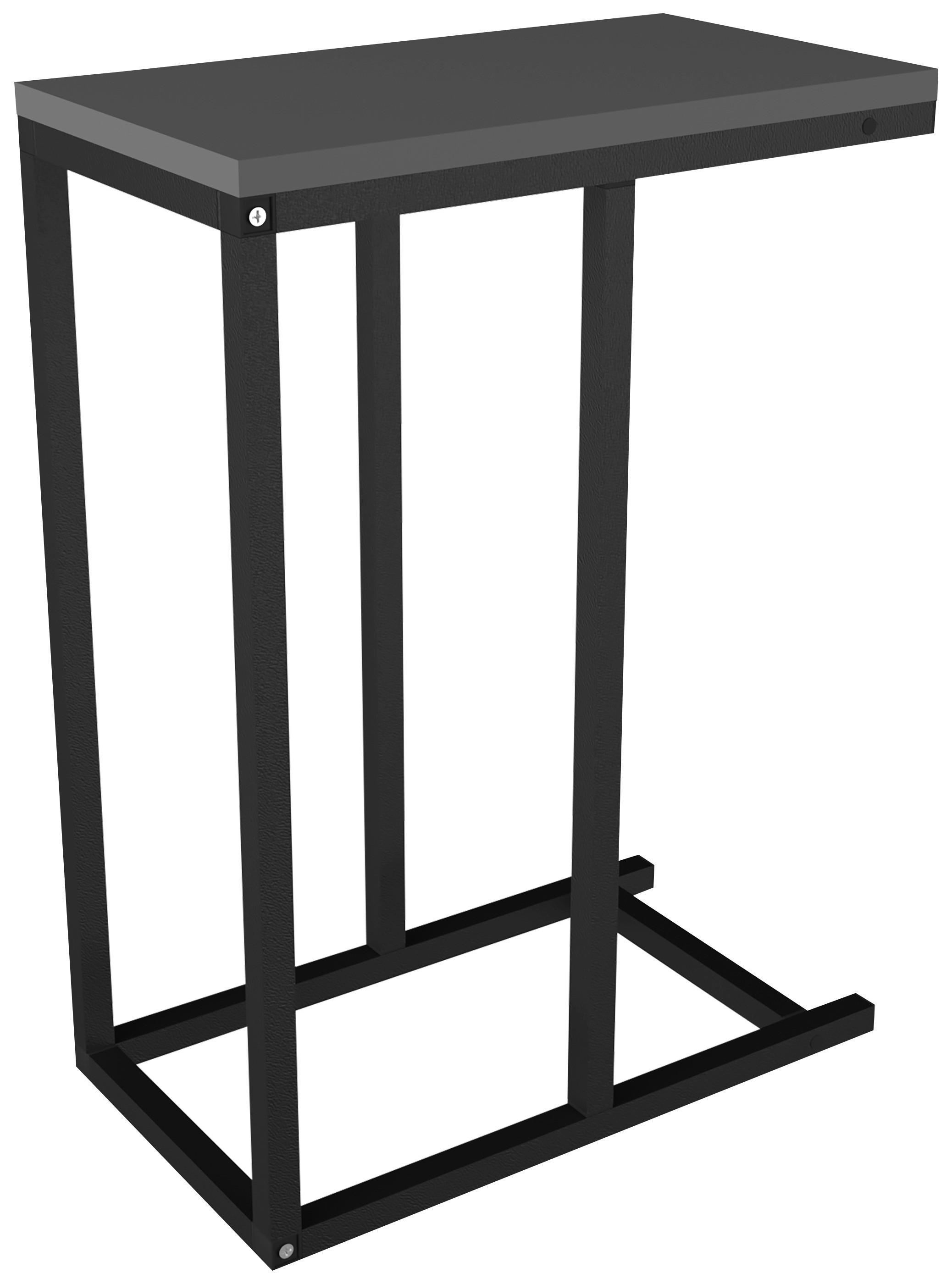 BEISTELLTISCH INSASI - Anthrazit/Schwarz, Design, Holzwerkstoff/Metall (46/26/63cm) - MID.YOU