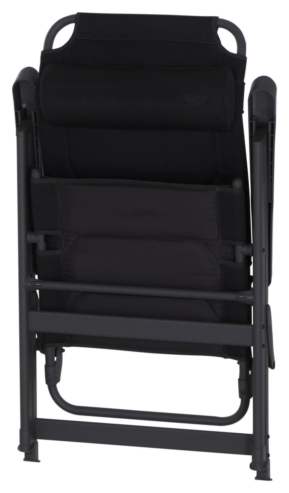 Campingstuhl klappbar mit Armlehnen - Anthrazit, KONVENTIONELL, Textil/Metall (61/121/76cm) - Siena Garden