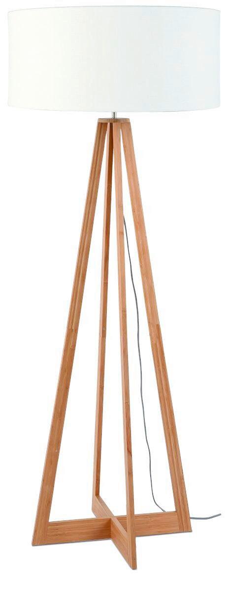 Stoječa Svetilka Everest, Bela, Bambus - bela/naravne barve, Trend (60/158cm) - Good & Mojo