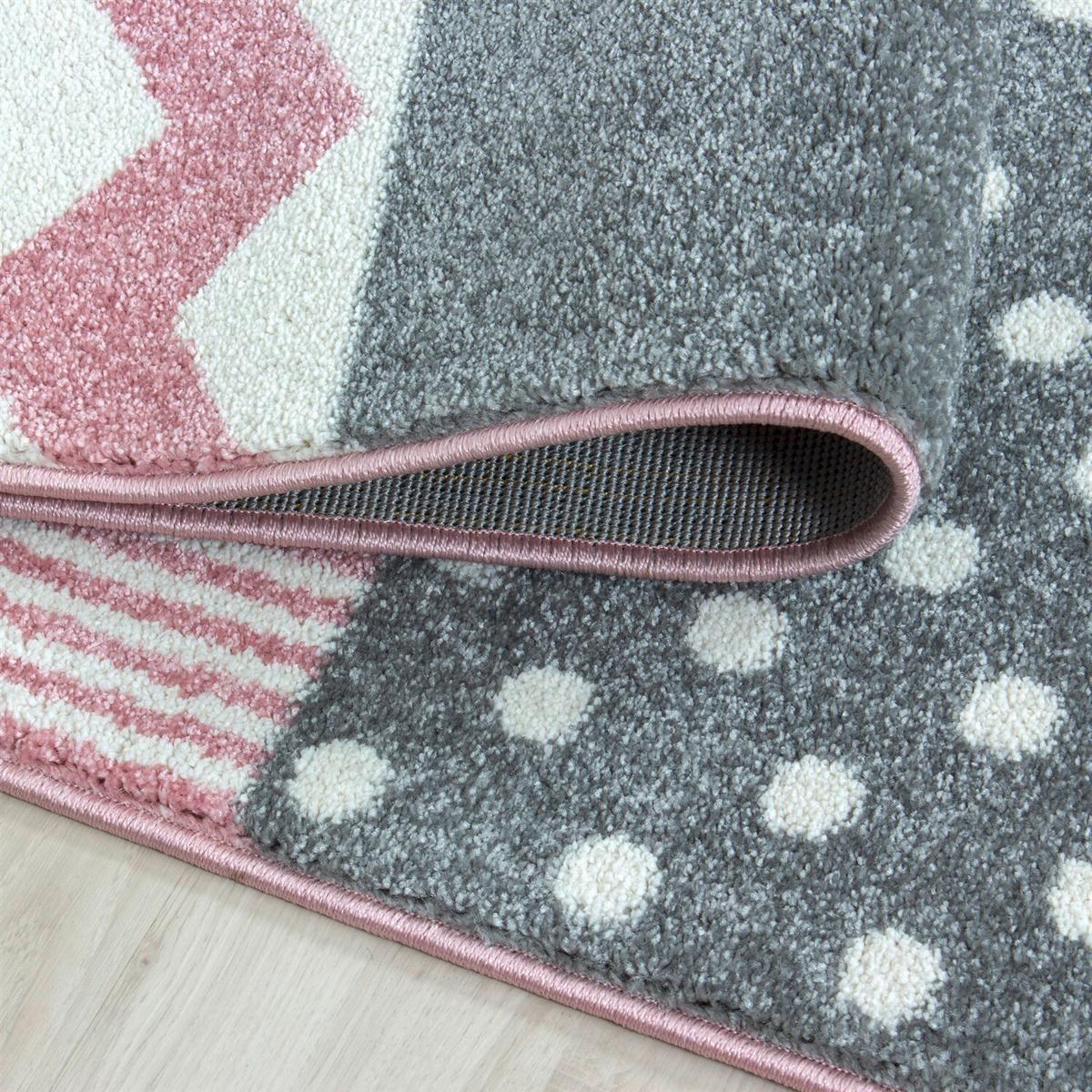 Otroška Preproga Kids, Siva/bela/roza, Ca. 80x150cm - pink/siva, Trend, tekstil (80/150cm) - Ben'n'jen