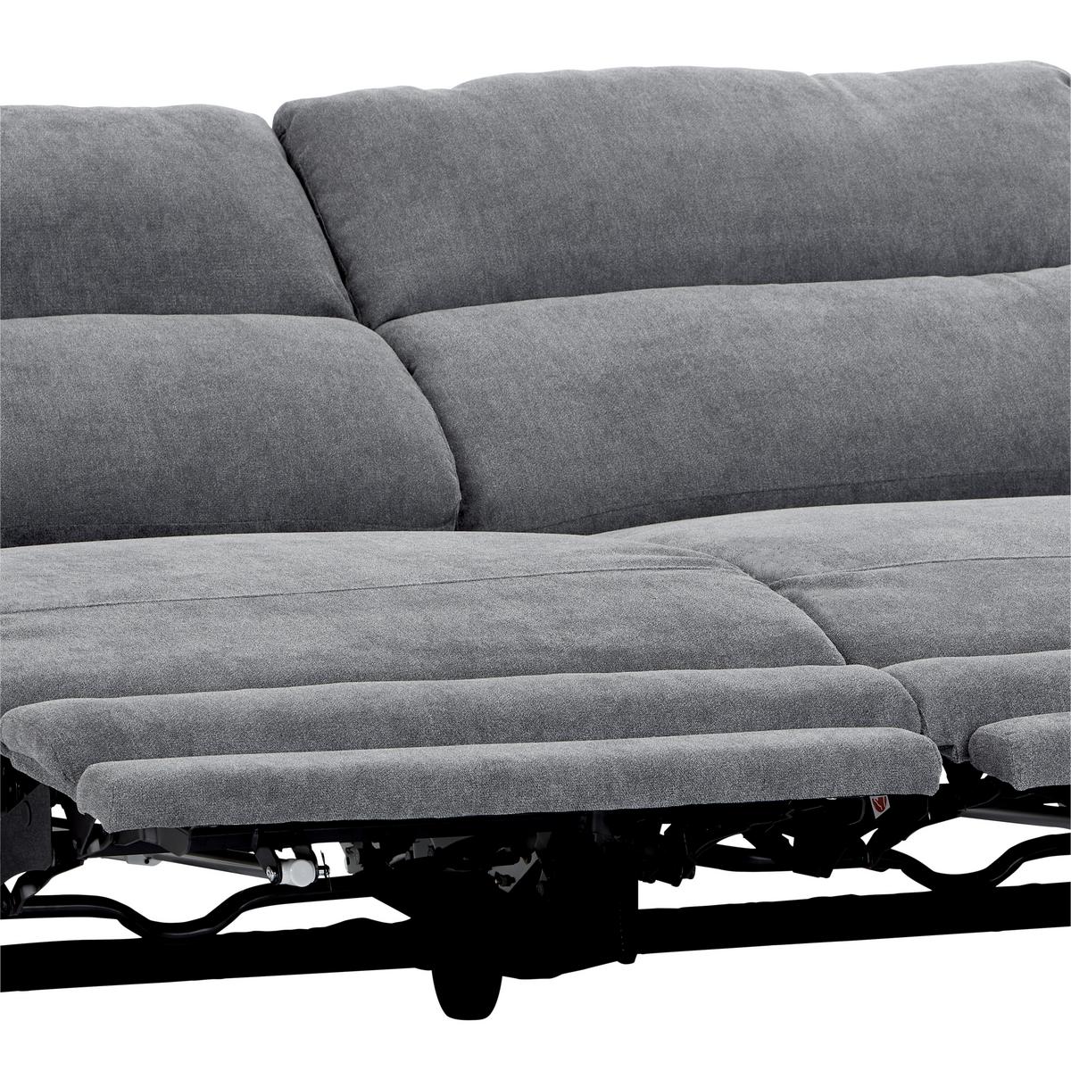 Dvosed Padua, Siva, Relax Funkcija - barve kroma/siva, Konvencionalno, kovina/tekstil (215/97/97cm) - Mömax