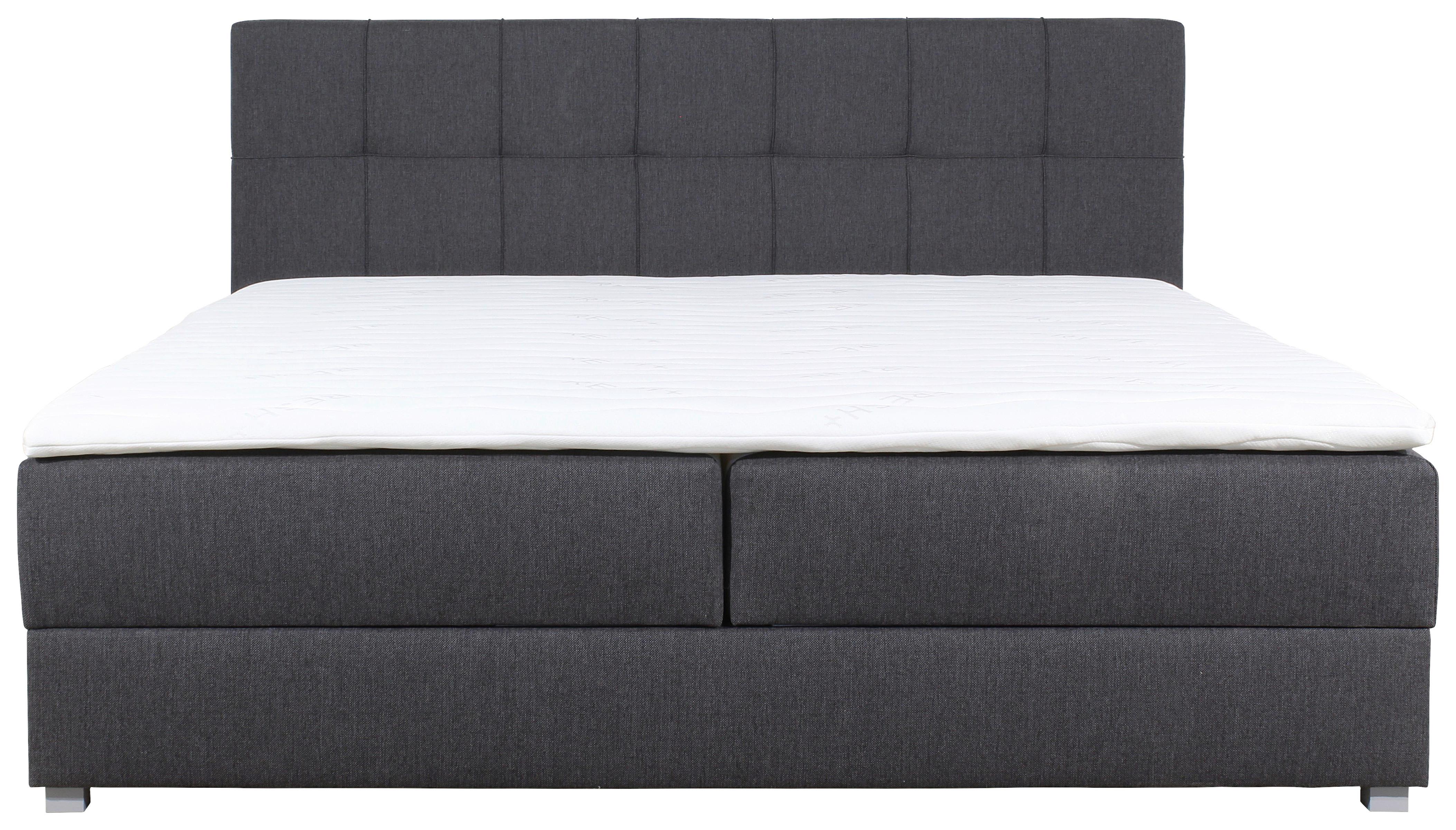Boxbett Winer ca. 180x200 cm Anthrazit - Anthrazit/Silberfarben, MODERN, Textil (180/200cm) - MID.YOU