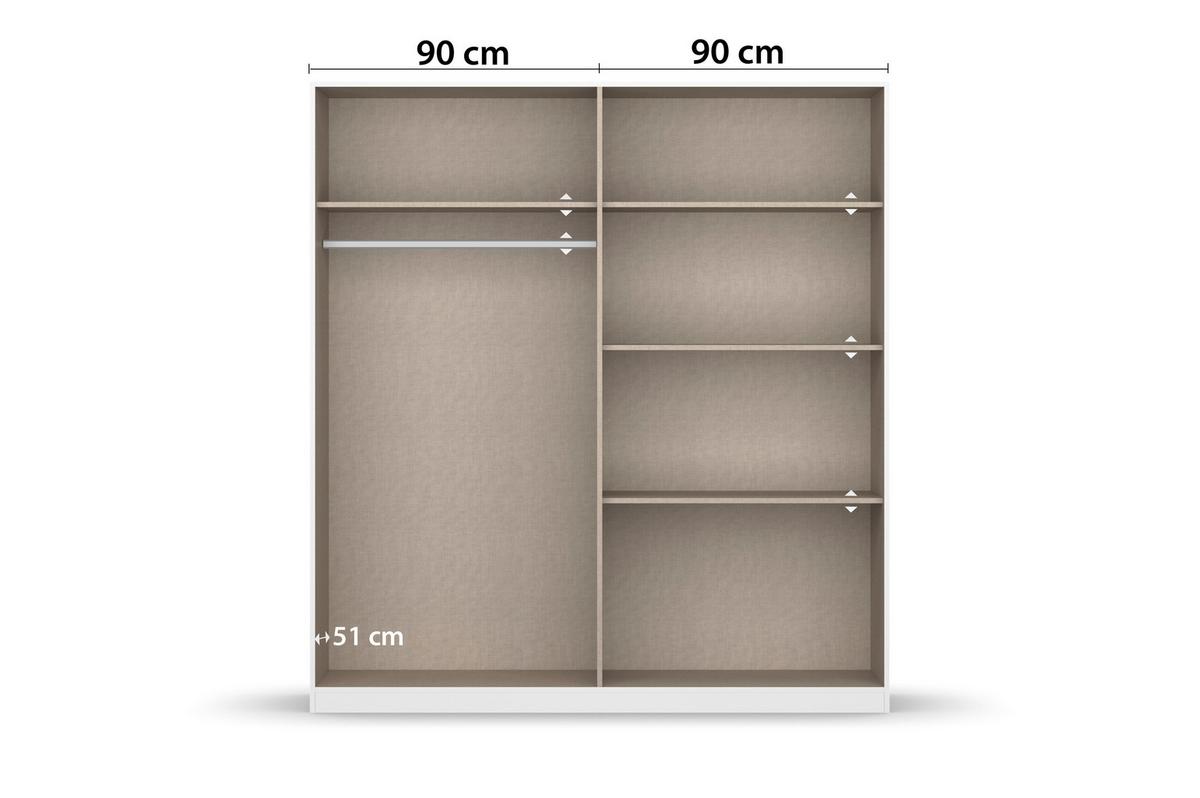 Ormar S Klasičnim Vratima Berlin - siva/hrast Artisan, Moderno, drvni materijal/plastika (181/197/54cm) - Modern Living