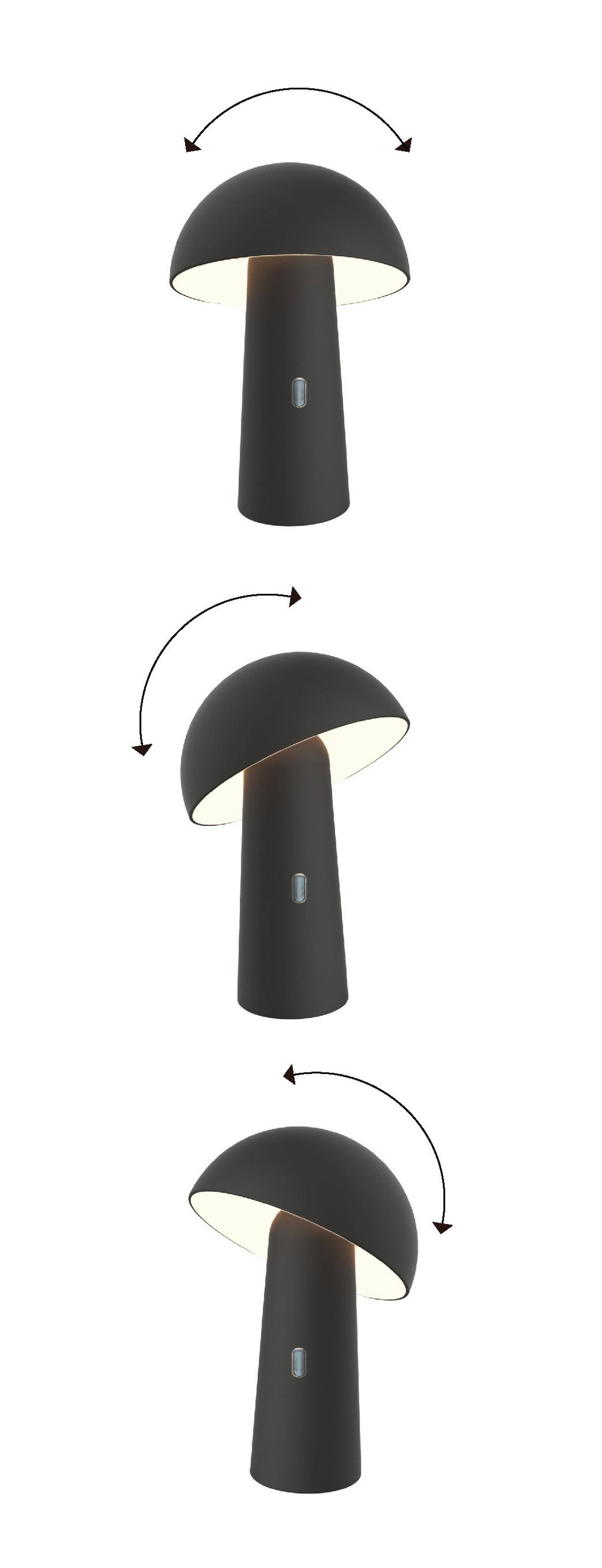 LAMPA STOŁOWA Z AKUMULATOREM LUMSTK025NXWLN SHITAKE - czarny, Design, tworzywo sztuczne (16,5/25,5/16,5cm) - Newgarden
