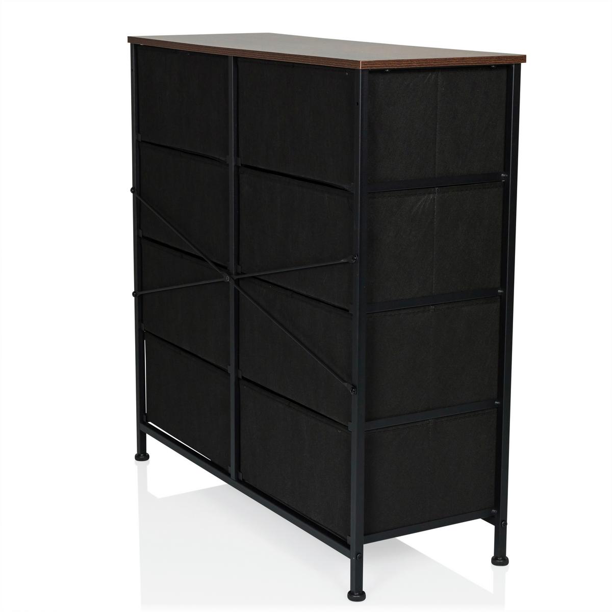 Komoda Ragala Light, Barva Hrasta - črna/barve hrasta, Moderno, kovina/tekstil (80/82/30cm) - MID.YOU