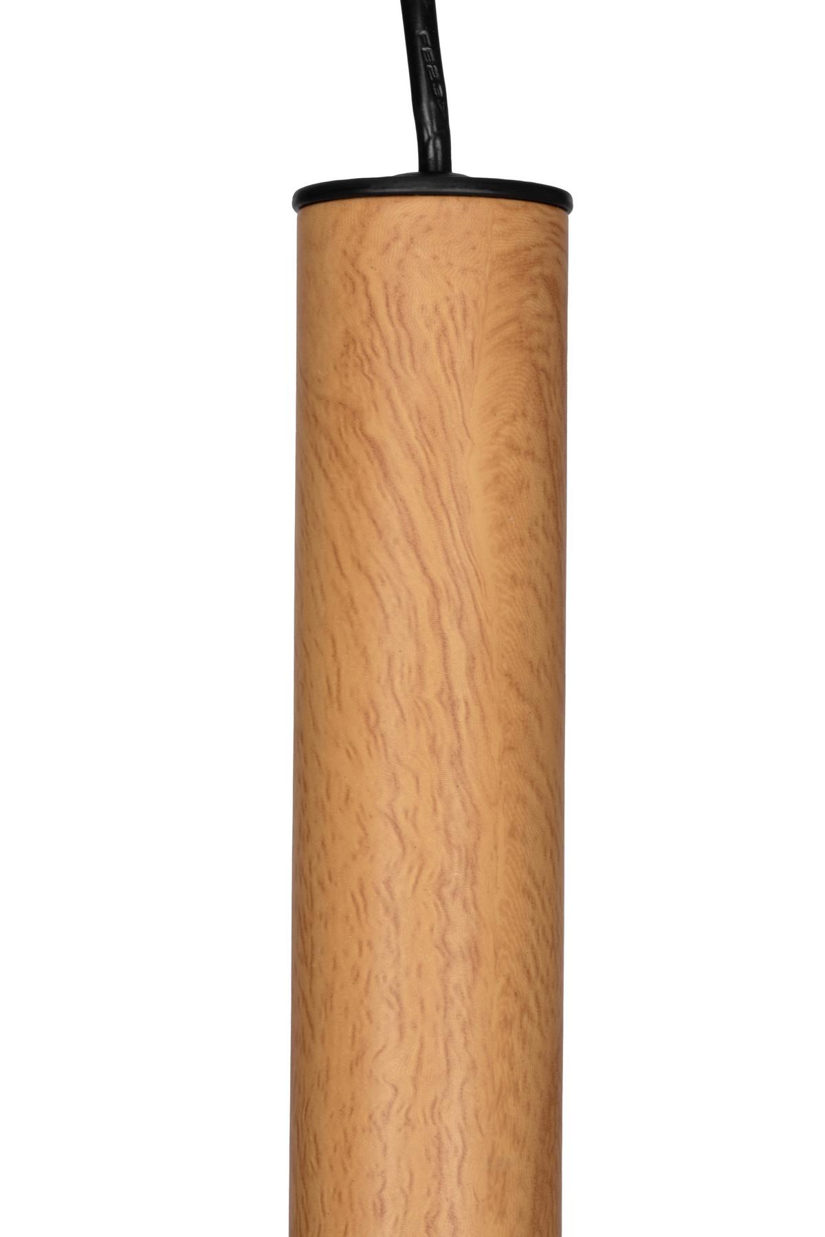 LAMPA WISZĄCA LED MEDINE *SBN* - kolor dębowy/czarny, Design, metal (85/5,5/175cm) - Novel