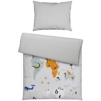 Bettwäsche World Gelb/Weiß - Gelb/Weiß, Textil (140/200cm) - Modern Living