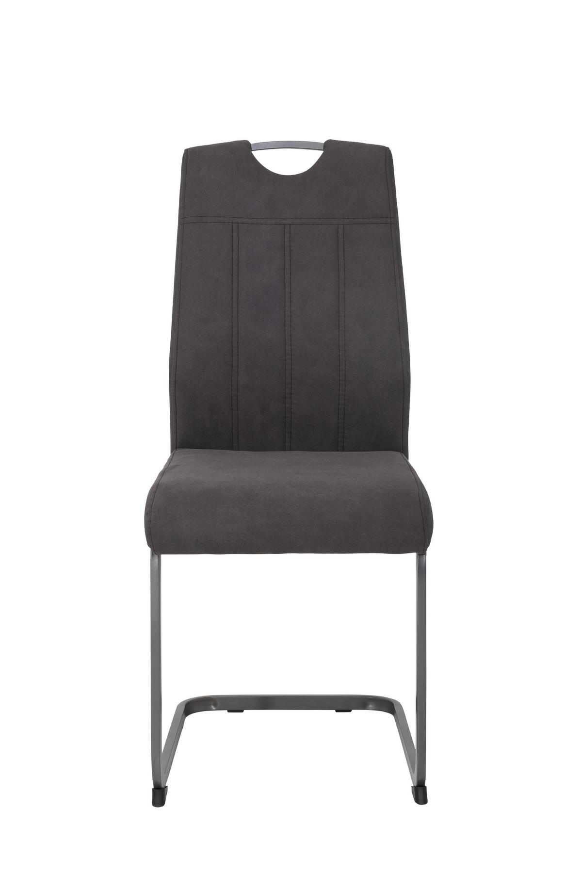 SCHWINGSTUHL-SET CHRISTINA II S 4ER-SET - Anthrazit/Grau, MODERN, Textil/Metall (44/61/98cm) - MID.YOU