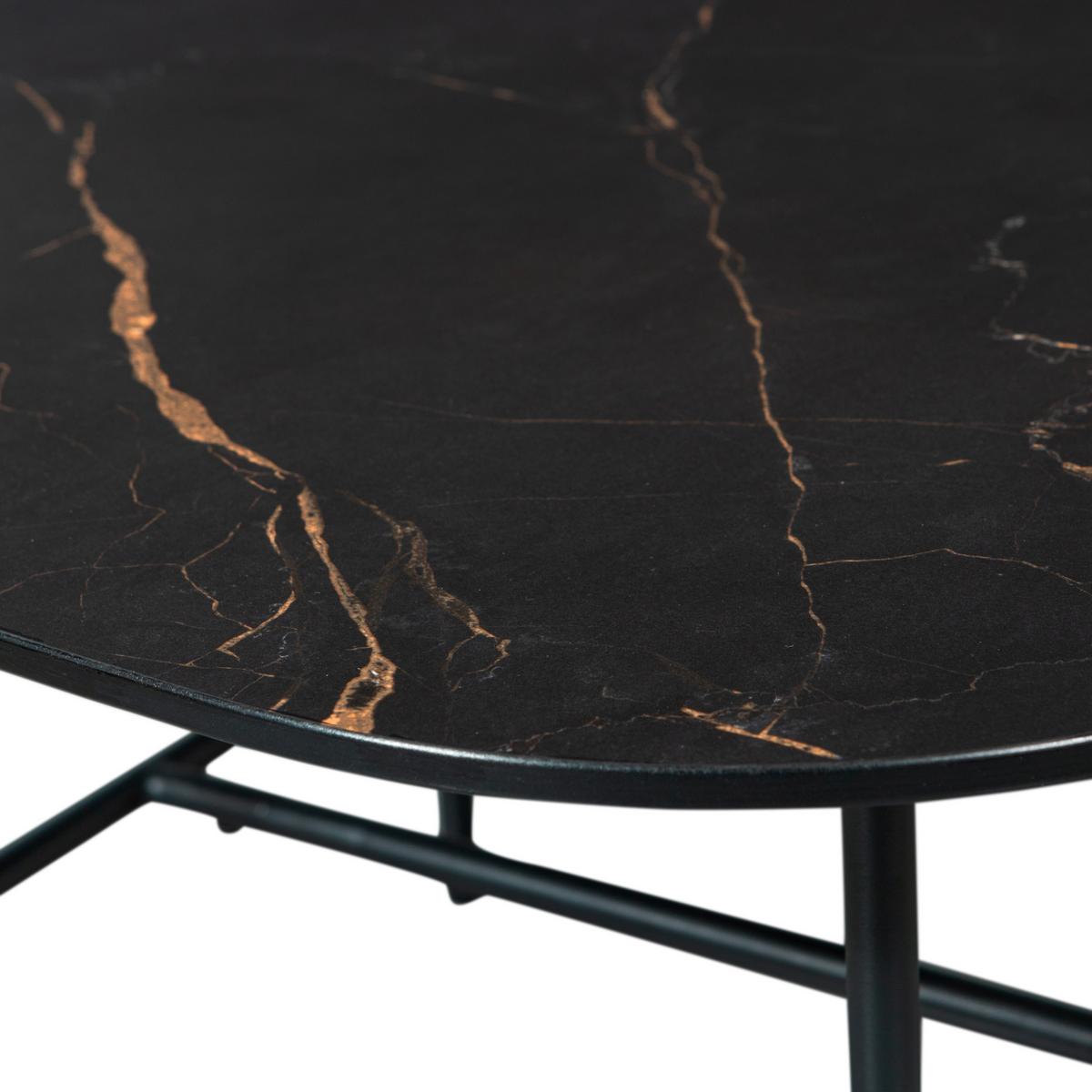 Couchtisch Vajen Schwarz L: 70 cm - Schwarz, Design, Keramik/Metall (70/70/38cm) - Livetastic