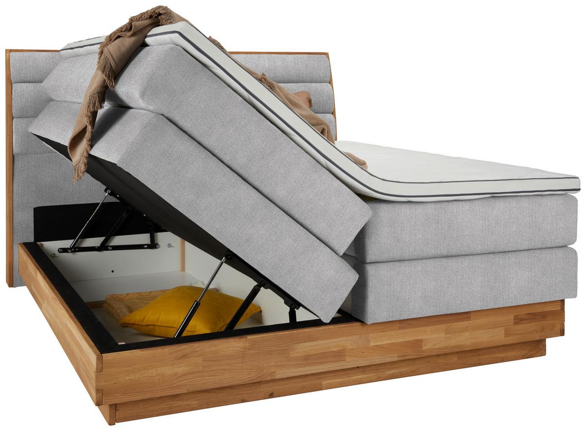 Boxspringbett Marissa in Silberfarben ca. 180x200cm - Silberfarben, Holz/Kunststoff (180/200cm) - Premium Living