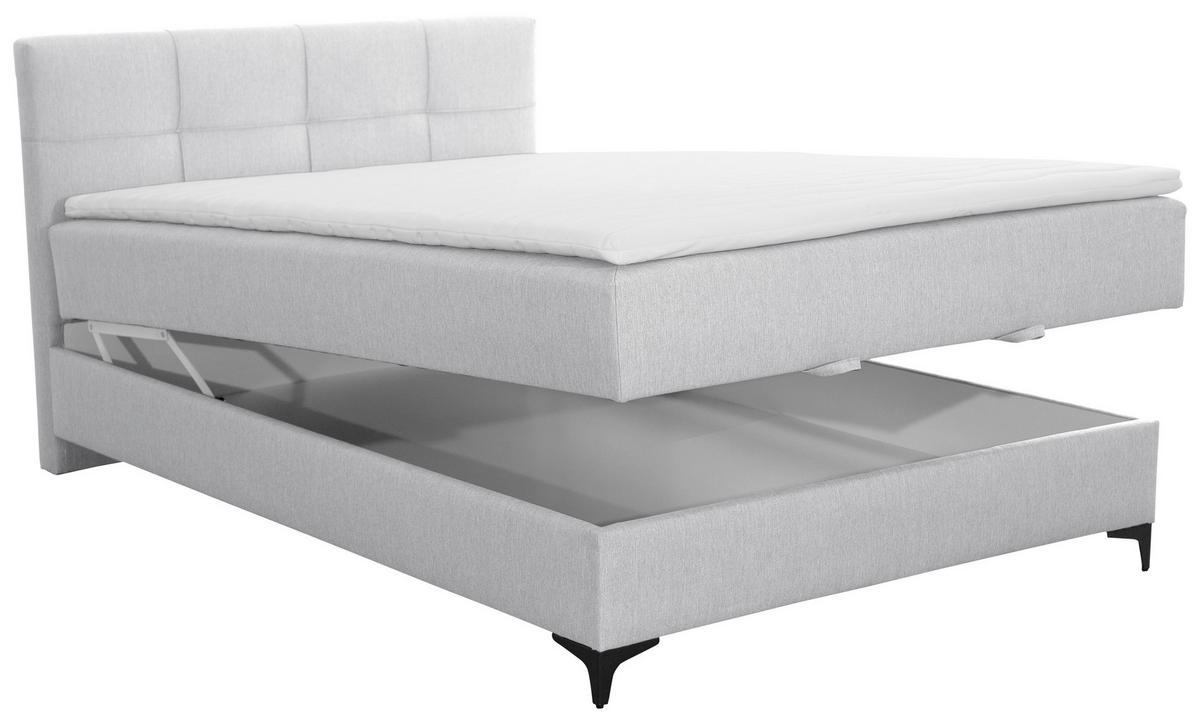 Box Krevet Freddie - svijetlo siva/crna, Konvencionalno, tekstil/metal (140/200cm)