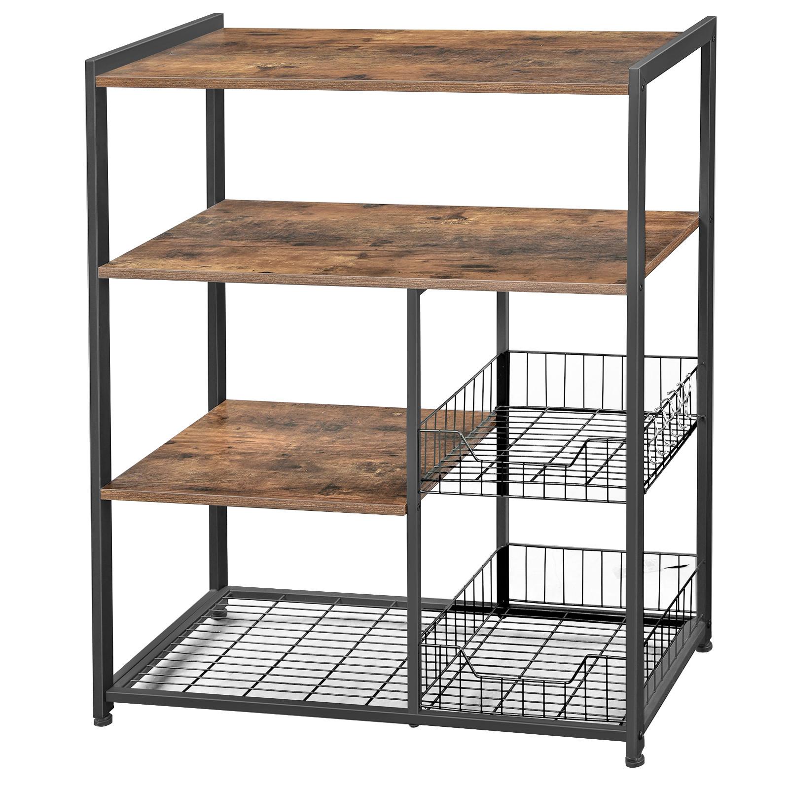 Regal Braun/ Schwarz ca. 80x35x95 cm - Schwarz/Braun, Trend, Holzwerkstoff/Metall (80/35/95cm) - MID.YOU