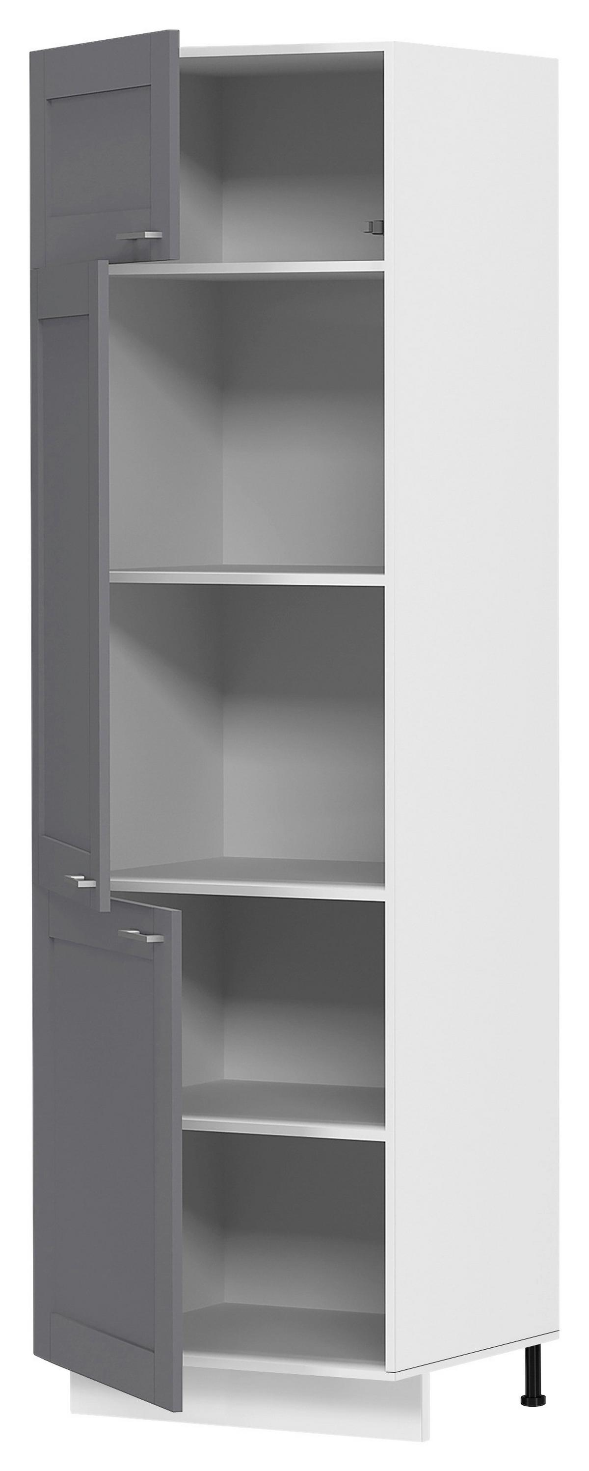 GESCHIRRSCHRANK COLURA - Weiss/Anthrazit, Trend, Holzwerkstoff/Kunststoff (60/207/57cm) - MID.YOU