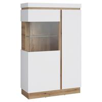 Vitrina Calabria - bijela/boje hrasta, Trend, staklo/drvni materijal (103,6/163,5/40cm) - Modern Living