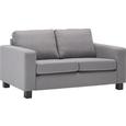 Dvosjed Sofa In Grau - svijetlo siva/crna, MODERN, drvni materijal/drvo (164/80/90cm) - Based