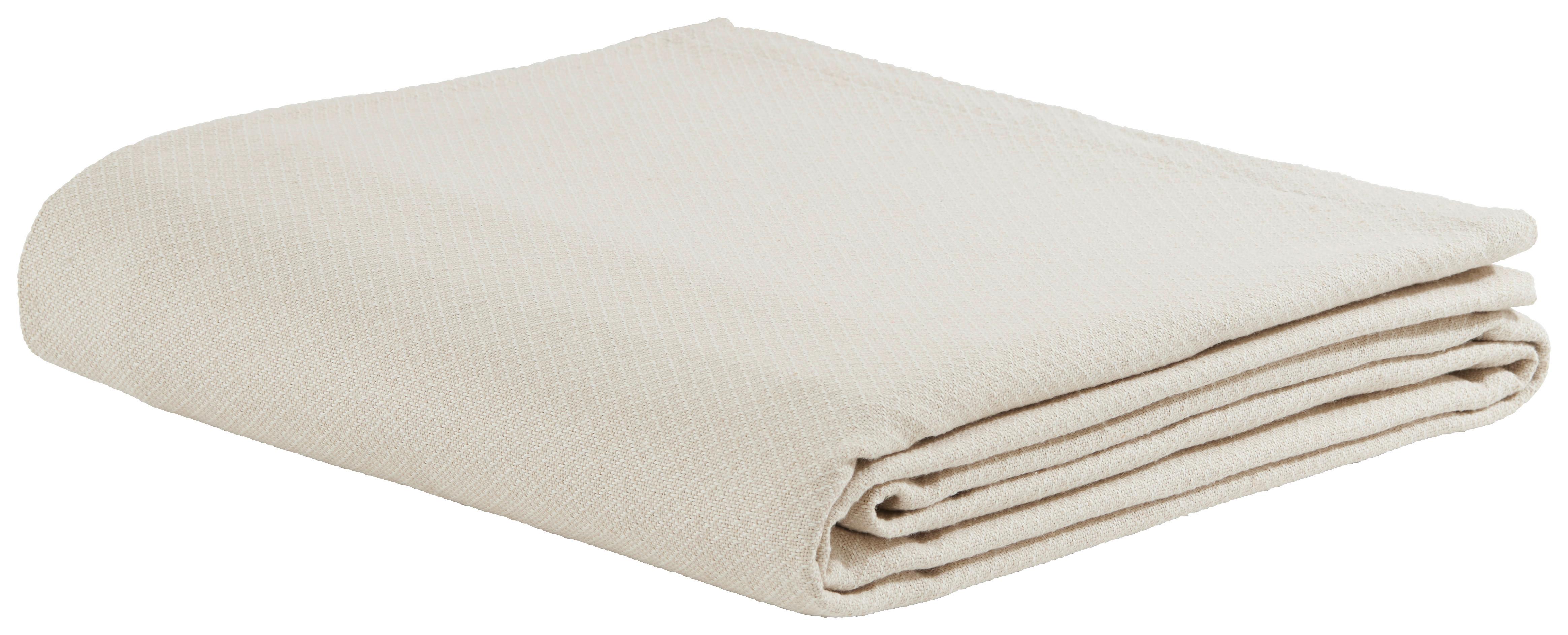 Prekrivač Dobby Uni -Ext- - bijela/taupe, tekstil (240/210cm) - Premium Living