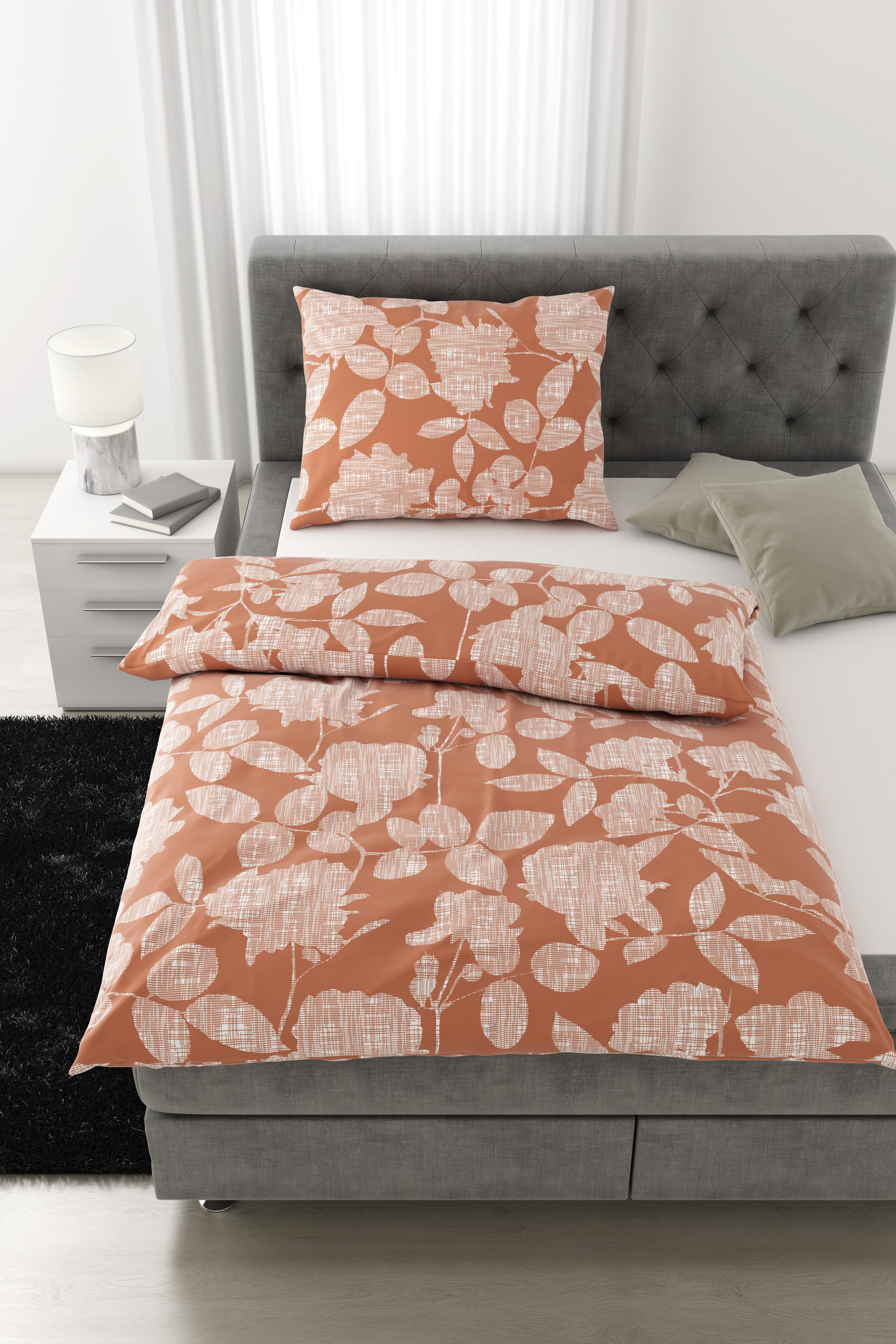 Bettwäsche Thea ca.210x160cm - Orange, Konventionell, Textil (160/210cm) - Premium Living
