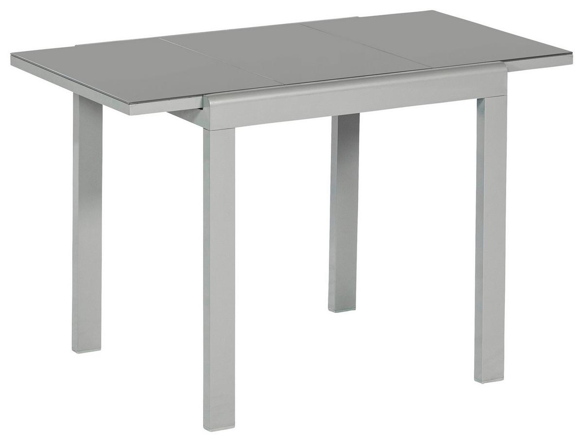 Raztegljiva Vrtna Miza Ambia, Steklo, Aluminij, 80-120x70 - srebrne barve, Konvencionalno, kovina/steklo (80-120/70/75,5cm) - Gardenson
