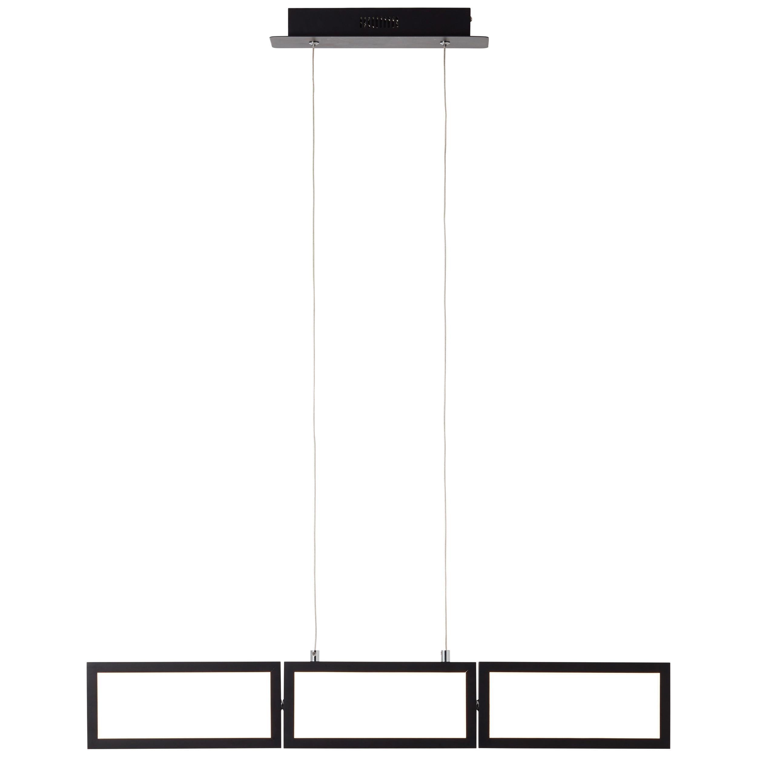 LED-Hängeleuchte Ranut Schwarz max. 34 Watt - Schwarz, Design, Kunststoff/Metall (80,5/12/120cm)