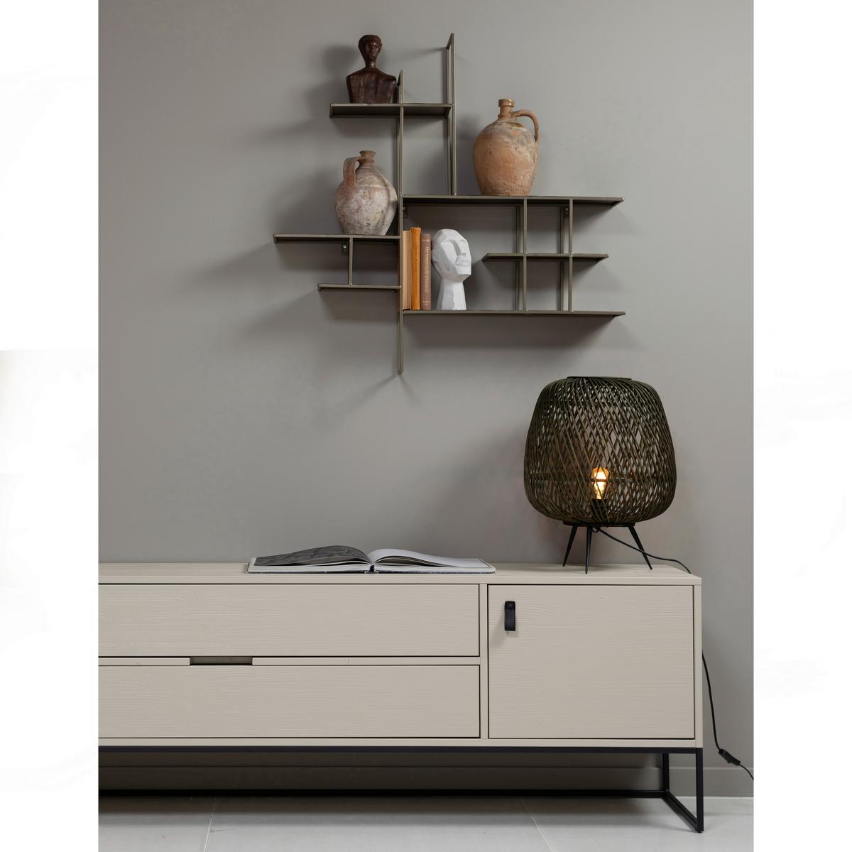 Lowboard Silas Grau B: 180cm - Schwarz/Grau, Design, Leder/Holz (180/61/44cm) - Livetastic