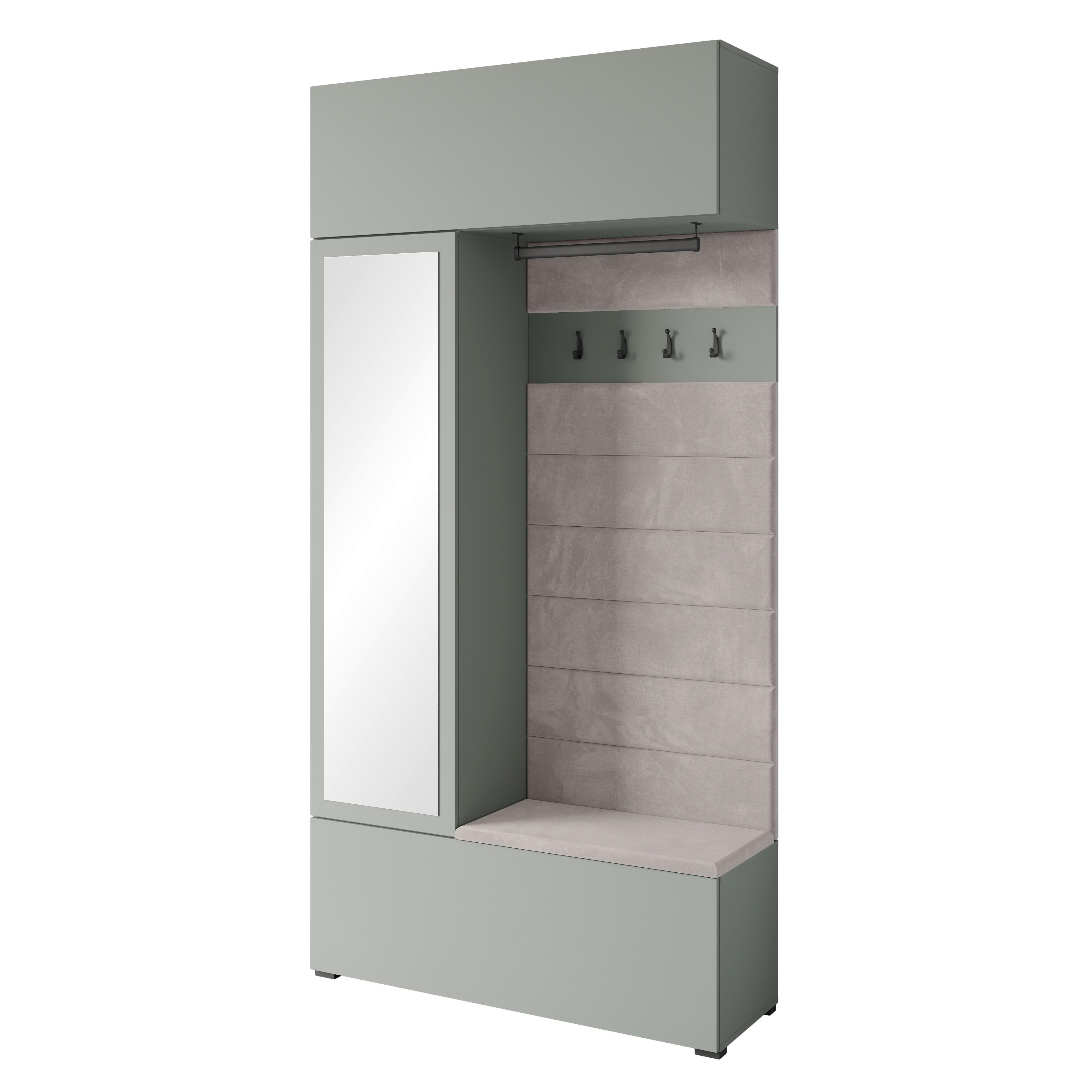 Garderobe Tejo Graugrün - Graugrün, Design, Holzwerkstoff (115/231,9/37,5cm) - P & B