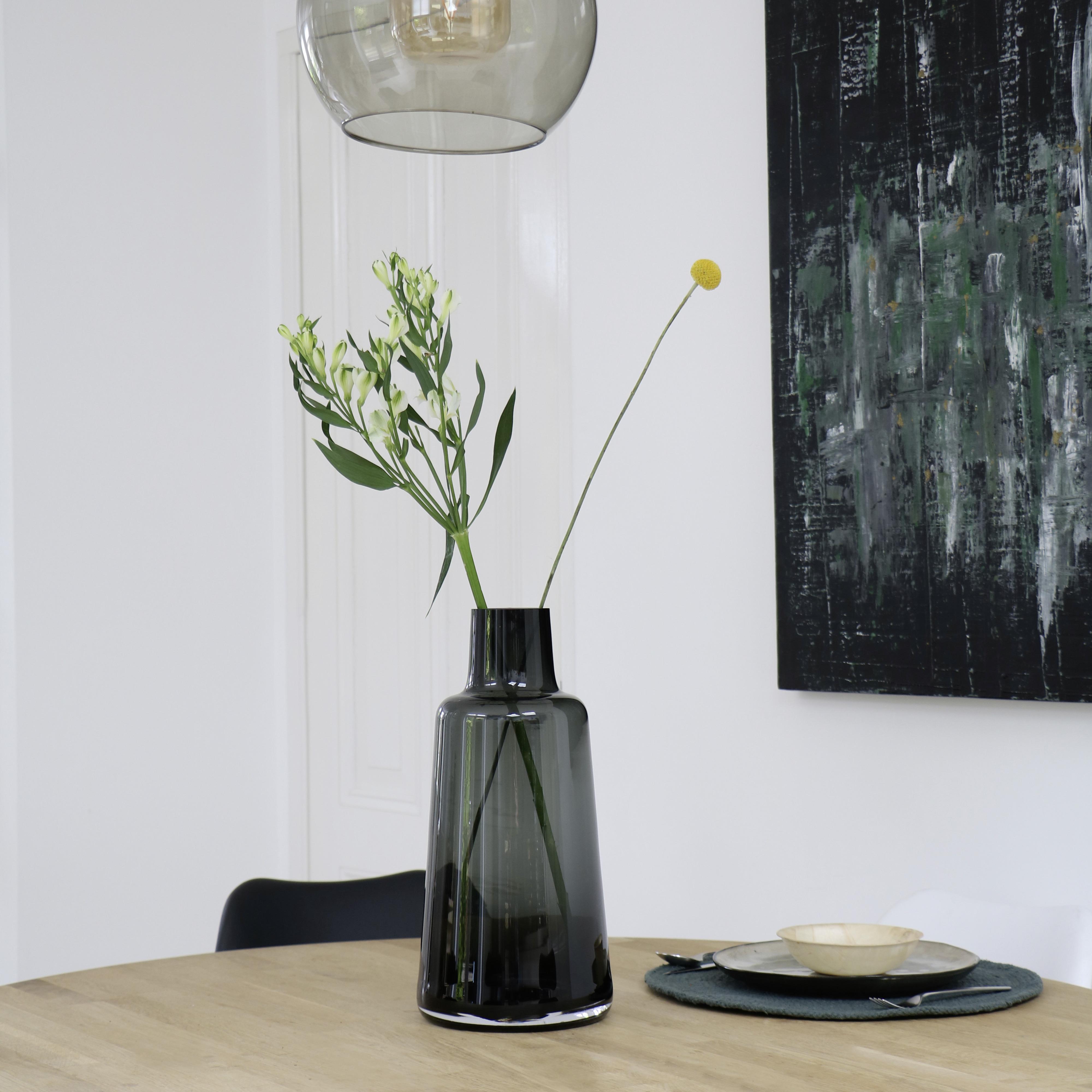 Vase Jana in Grau - Grau, MODERN, Glas (19/40cm) - Vase the World