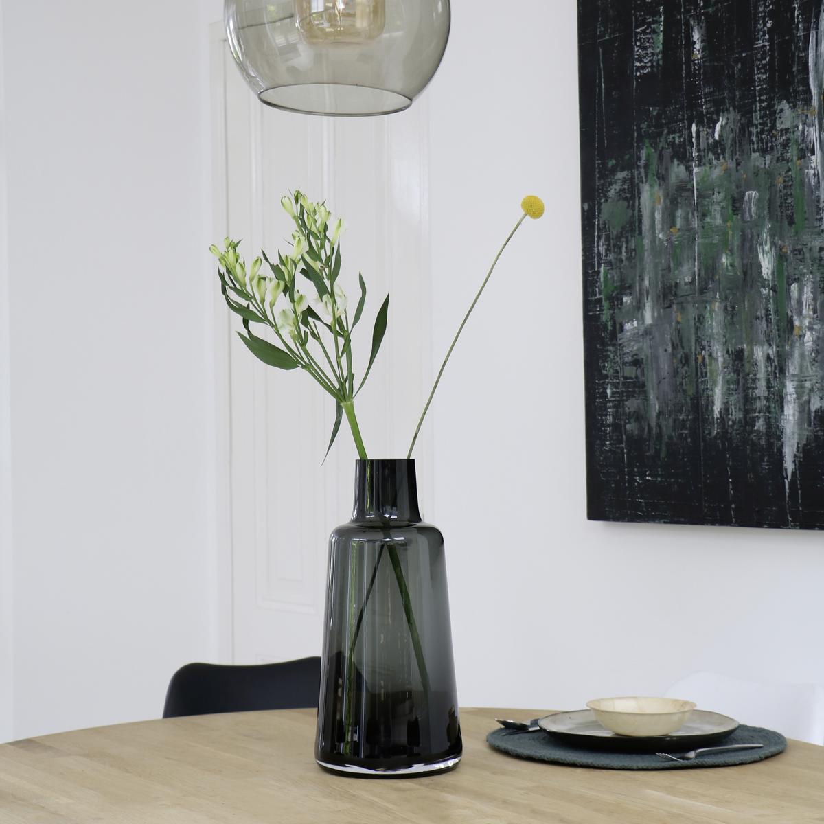 Vase Jana in Grau - Grau, MODERN, Glas (19/40cm) - Vase the World