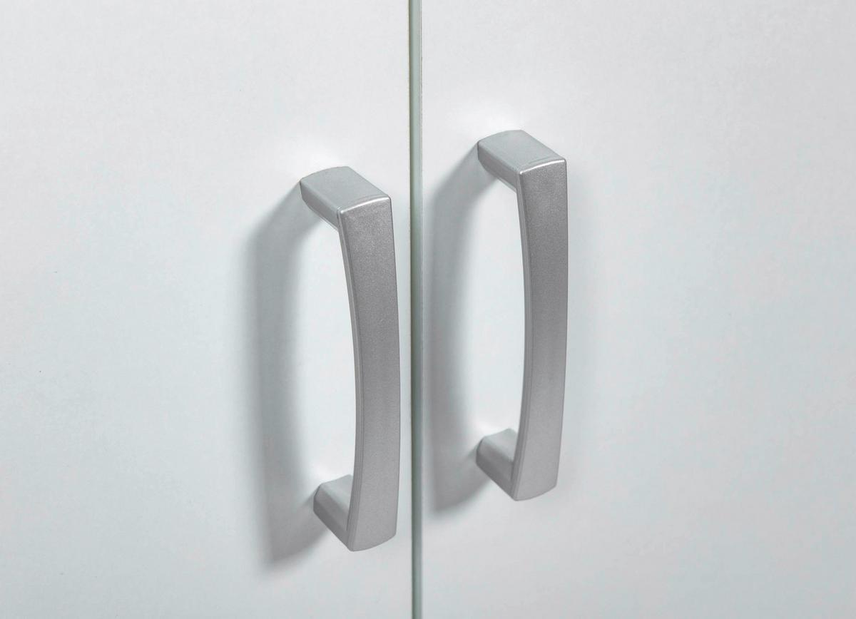 Mehrzweckschrank Arconati ca. 70x34x189 cm Weiß - Silberfarben/Weiß, Basics, Holzwerkstoff/Metall (70/34/189cm) - MID.YOU