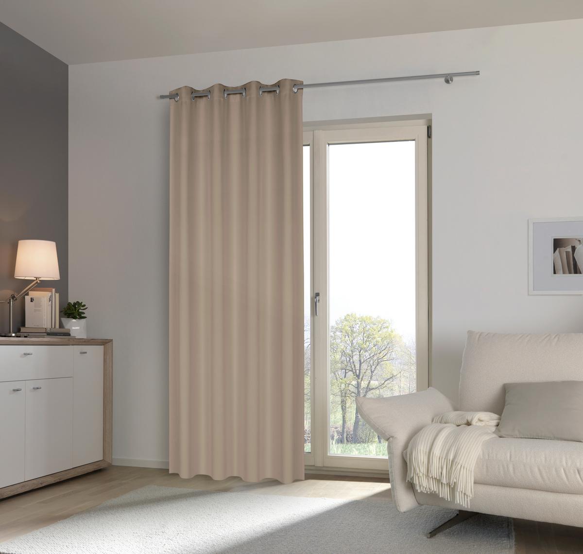 ZASŁONA ZACIEMNIAJĄCA LANDO - taupe, Basics, tkanina (140/245cm) - Esposa