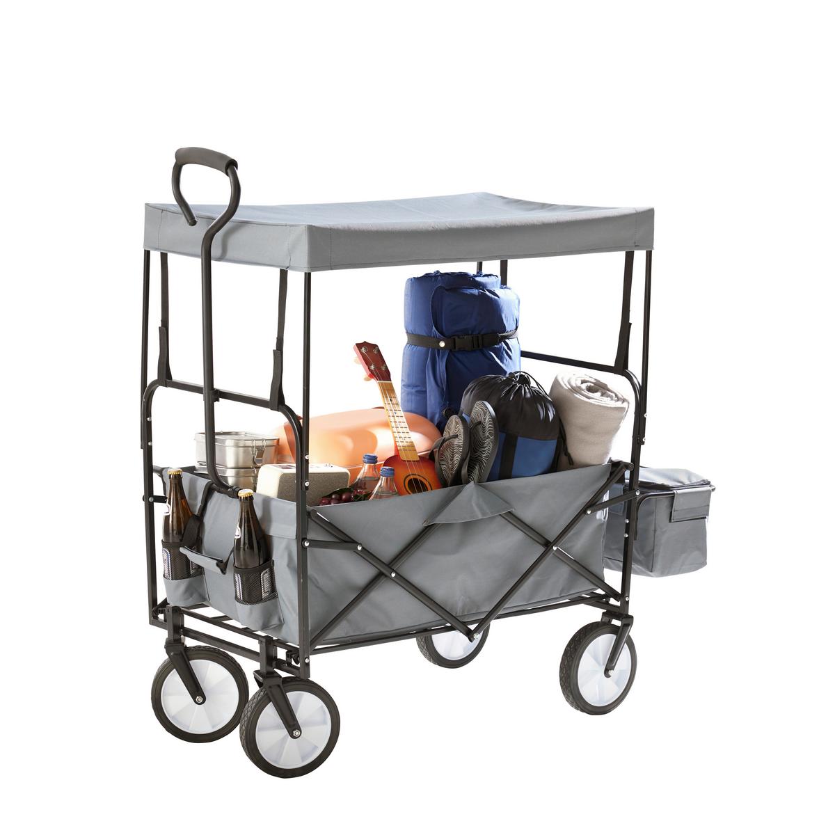 Bollerwagen Peter Schwarz/Grau 7-teilig - Schwarz/Grau, KONVENTIONELL, Kunststoff/Textil (117/55/120cm) - Mömax