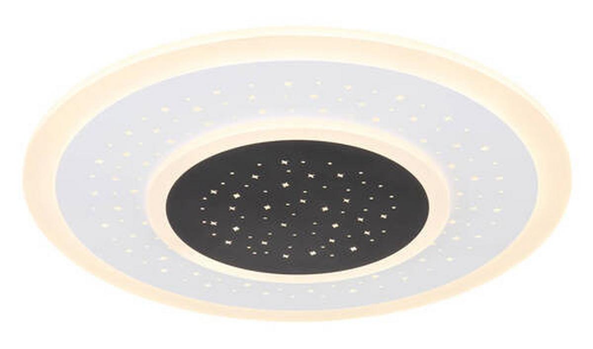Led Mennyezeti Lámpa 46cm - fekete/opál, Design, műanyag/fém (46/5,5cm) - Globo