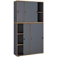 Aktenschrank Anthrazit/honigeiche - Honigeiche/Anthrazit, Design, Holzwerkstoff (100/183/37cm) - P & B