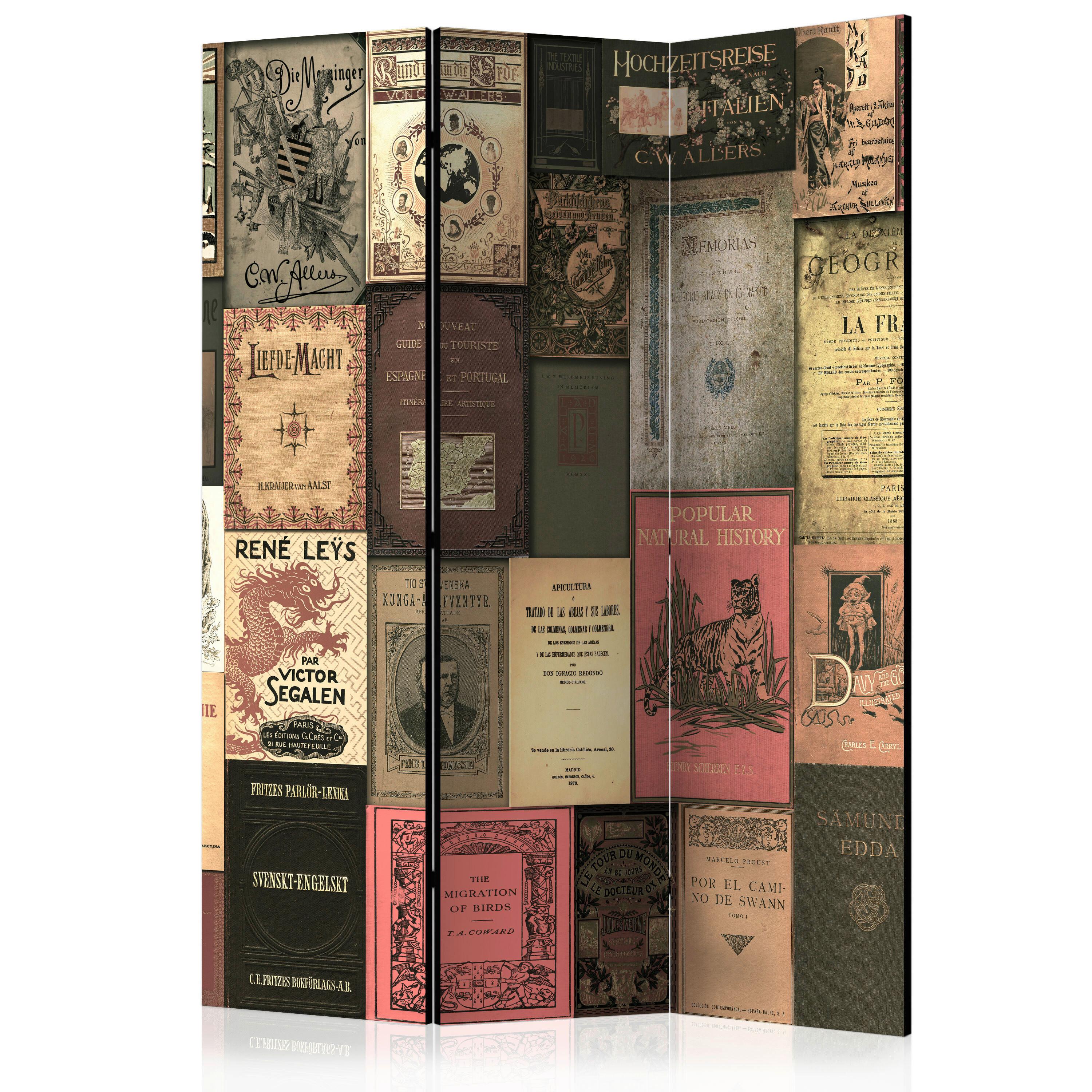 Paravan Books Of Paradise, 3-Delni, Dvostranski - večbarvno, Basics, tekstil/les (135/172/3cm) - artgeist