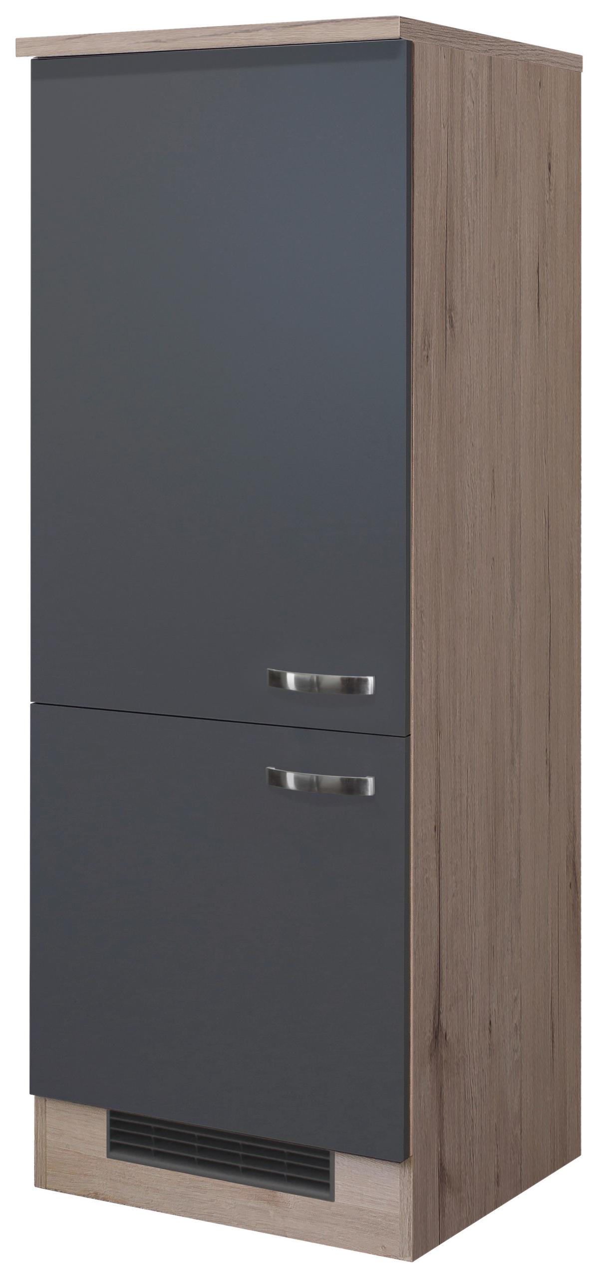 Geräteumbauschrank Shadow ca. 60x161x60 cm Grau/Eiche - Edelstahlfarben/Dunkelgrau, MODERN, Holzwerkstoff/Metall (60/161,6/60cm) - FlexWell