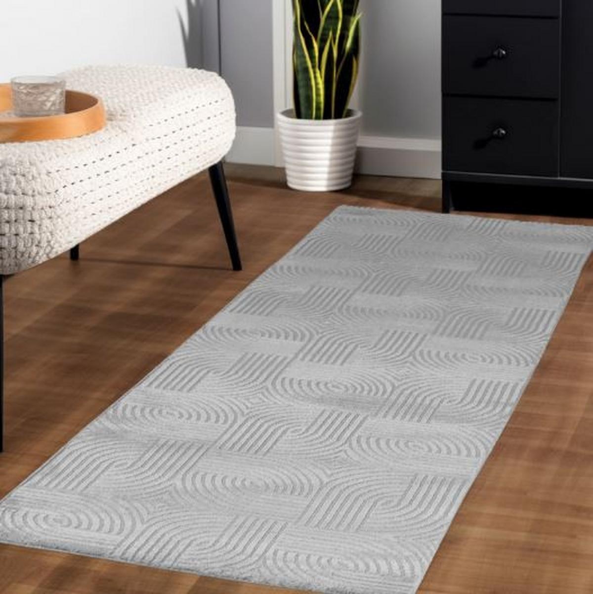 Tkana Preproga Sahara, Srebrna, 120x170cm - srebrne barve, Design, tekstil (120/170cm) - Novel