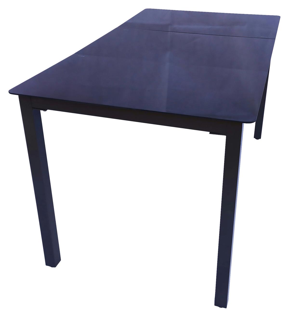 Vrtna Miza Rina, 140x80cm - črna, Basics, kovina/steklo (140/80/73cm) - Gardenson