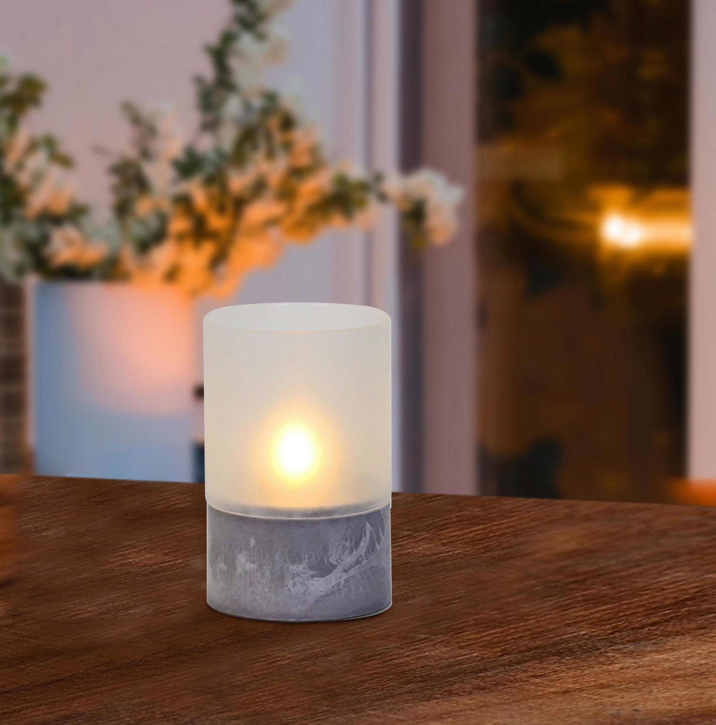 Led Sveća Malina - siva, Osnovno, staklo/keramika (8/12.5cm) - Modern Living