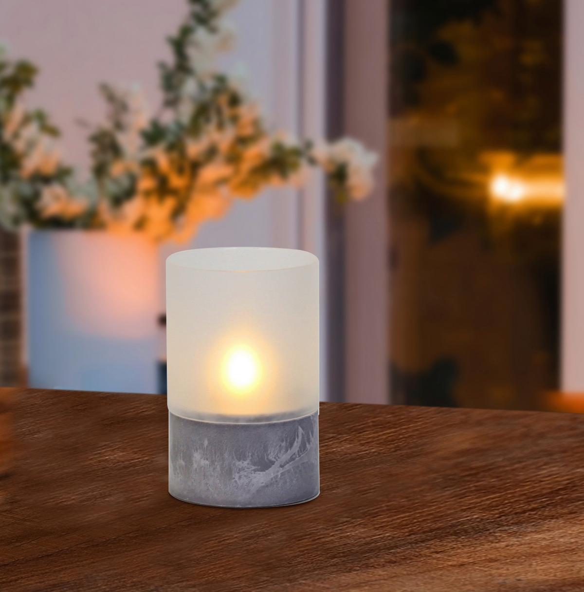 Svijeća S Led Žaruljom Malina - siva, Basics, staklo/keramika (8/12.5cm) - Modern Living